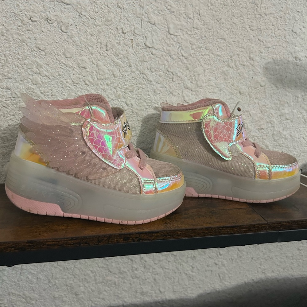 Sparkly Pink Kids Shoes with Wings